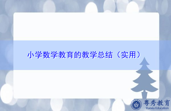 小学数学教育的教学总结(实用) 小学数学教育的教学总结(实用)