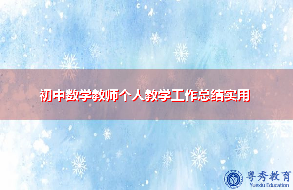 初中数学教师个人教学工作总结实用 初中数学教师个人教学工作总结实用