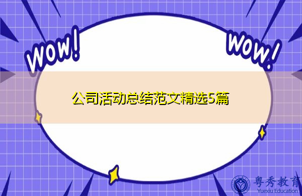 公司活动总结范文精选5篇