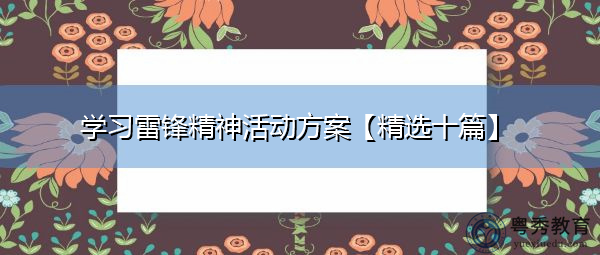 学习雷锋精神活动方案【精选十篇】