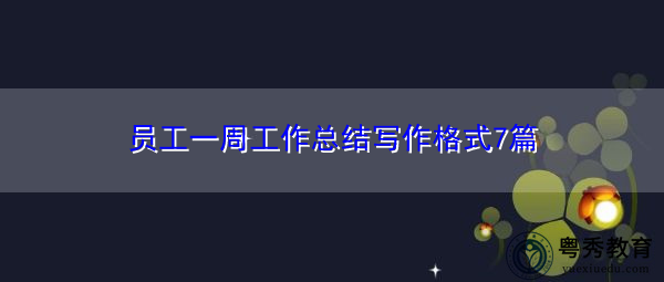 员工一周工作总结写作格式7篇 员工一周工作总结写作格式7篇