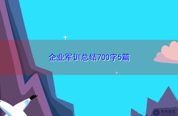 企业军训总结700字5篇 企业军训总结700字5篇
