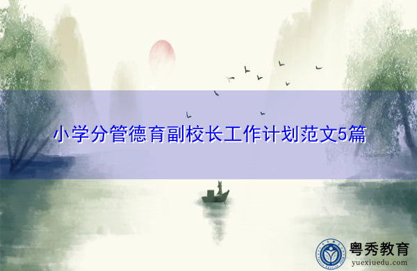 小学分管德育副校长工作计划范文5篇