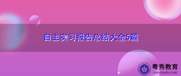自主实习报告总结大全5篇 自主实习报告总结大全5篇