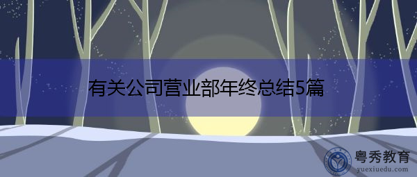 有关公司营业部年终总结5篇
