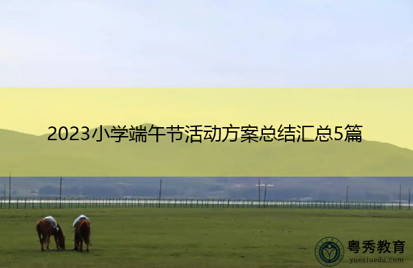 2023小学端午节活动方案总结汇总5篇 2023小学端午节活动方案总结汇总5篇