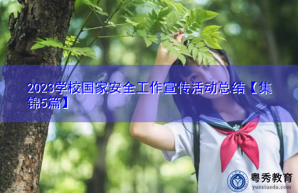 2023学校国家安全工作宣传活动总结【集锦5篇】 2023学校国家安全工作宣传活动总结【集锦5篇】