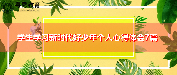 学生学习新时代好少年个人心得体会7篇
