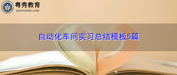 自动化车间实习总结模板5篇 自动化车间实习总结模板5篇