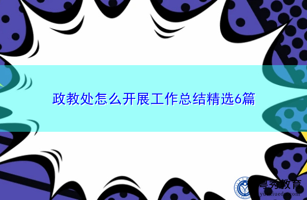 政教处怎么开展工作总结精选6篇