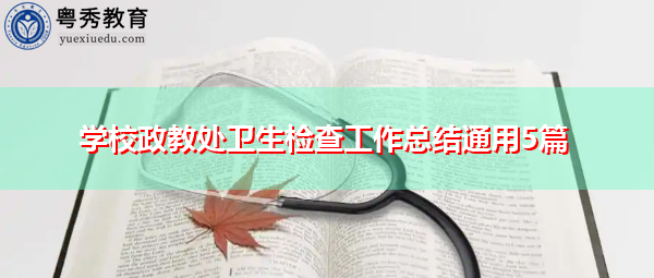 学校政教处卫生检查工作总结通用5篇 学校政教处卫生检查工作总结通用5篇