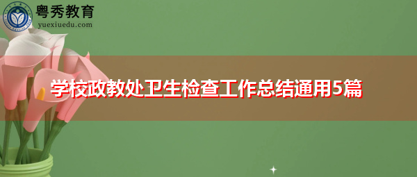学校政教处卫生检查工作总结通用5篇 学校政教处卫生检查工作总结通用5篇