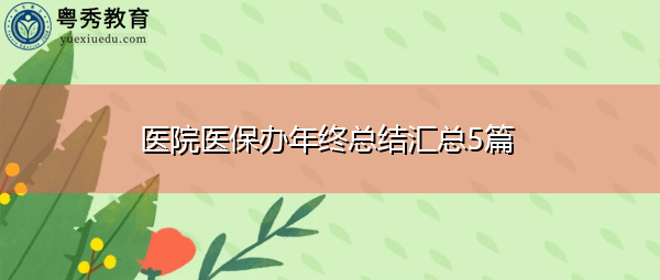 医院医保办年终总结汇总5篇 医院医保办年终总结汇总5篇
