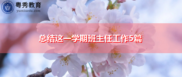 总结这一学期班主任工作5篇 总结这一学期班主任工作5篇