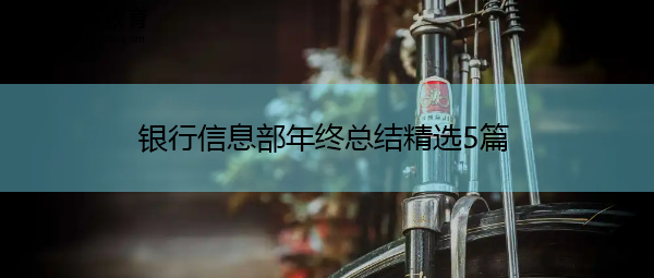 银行信息部年终总结精选5篇 银行信息部年终总结精选5篇