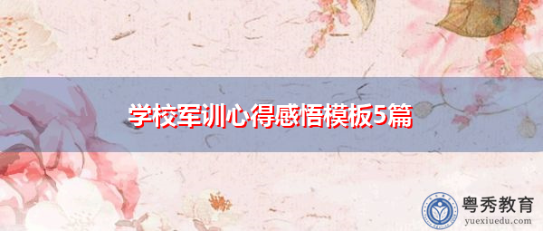 学校军训心得感悟模板5篇