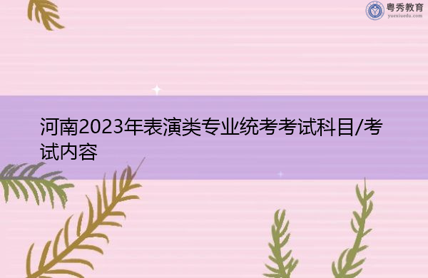 河南2023年表演类专业统考考试科目/考试内容