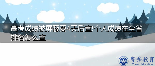 高考成绩被屏蔽要4天后查!个人成绩在全省排名怎么查 高考成绩被屏蔽要4天后查!个人成绩在全省排名怎么查