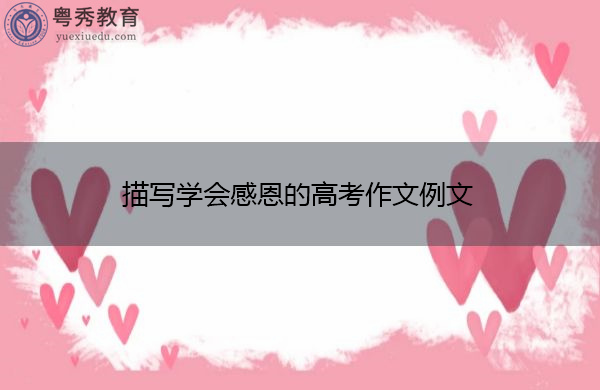 描写学会感恩的高考作文例文 描写学会感恩的高考作文例文