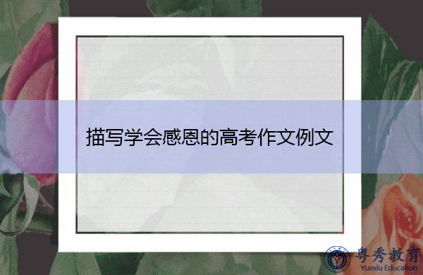 描写学会感恩的高考作文例文 描写学会感恩的高考作文例文