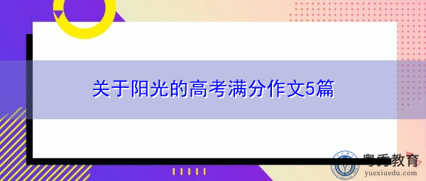 关于阳光的高考满分作文5篇