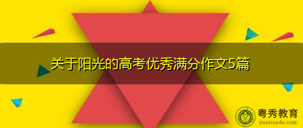 关于阳光的高考优秀满分作文5篇