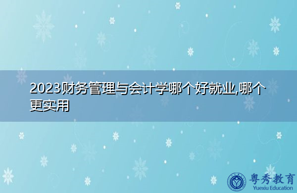 2023财务管理与会计学哪个好就业,哪个更实用