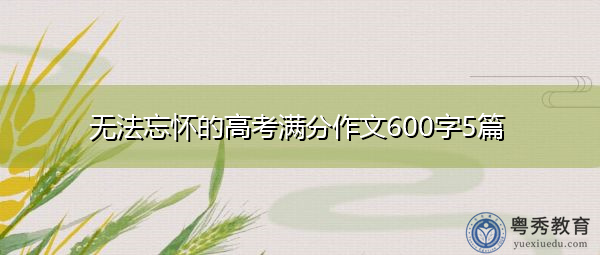 无法忘怀的高考满分作文600字5篇