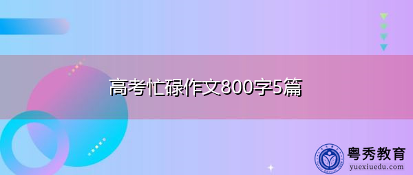 高考忙碌作文800字5篇 高考忙碌作文800字5篇