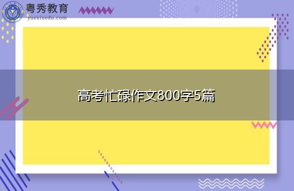 高考忙碌作文800字5篇 高考忙碌作文800字5篇