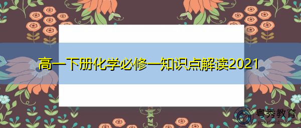 高一下册化学必修一知识点解读2021