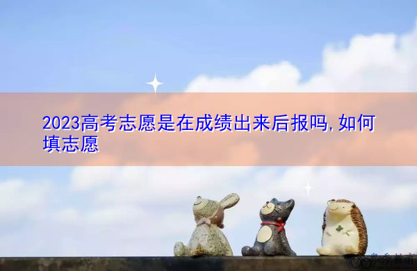 2023高考志愿是在成绩出来后报吗,如何填志愿