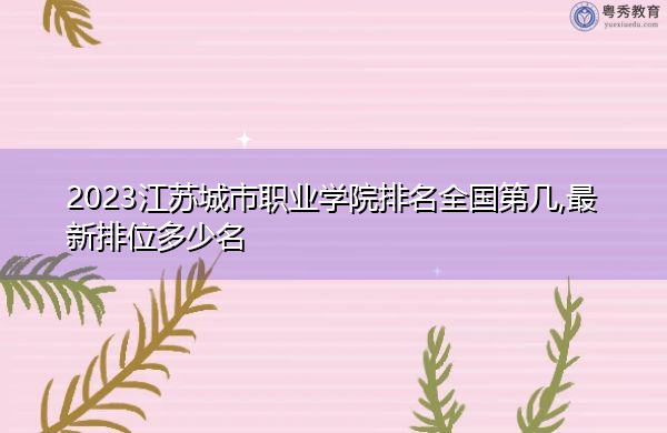 2023江苏城市职业学院排名全国第几,最新排位多少名