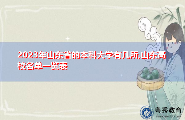 2023年山东省的本科大学有几所,山东高校名单一览表