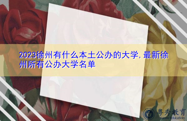 2023徐州有什么本土公办的大学,最新徐州所有公办大学名单