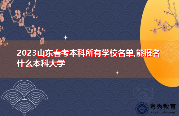 2023山东春考本科所有学校名单,能报名什么本科大学