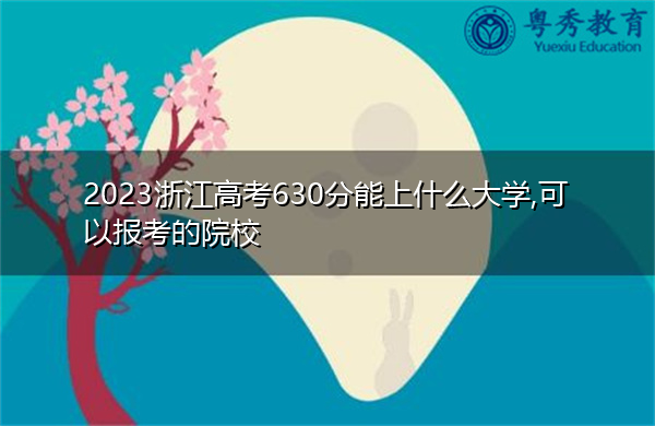 2023浙江高考630分能上什么大学,可以报考的院校