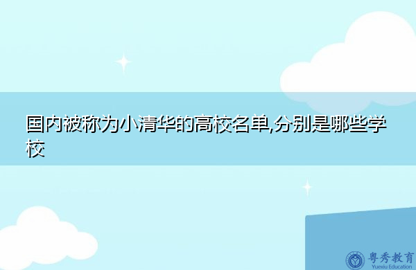 国内被称为小清华的高校名单,分别是哪些学校 国内被称为小清华的高校名单,分别是哪些学校
