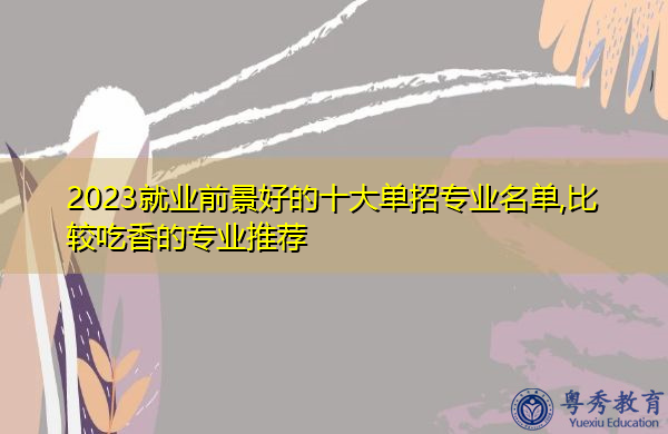 2023就业前景好的十大单招专业名单,比较吃香的专业推荐 2023就业前景好的十大单招专业名单,比较吃香的专业推荐