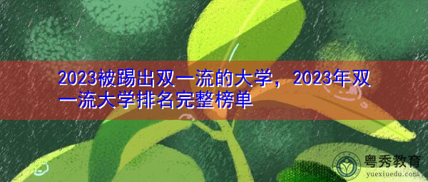 2023被踢出双一流的大学,2023年双一流大学排名完整榜单 2023被踢出双一流的大学,2023年双一流大学排名完整榜单