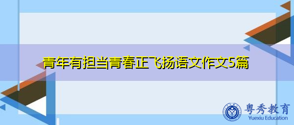 青年有担当青春正飞扬语文作文5篇 青年有担当青春正飞扬语文作文5篇