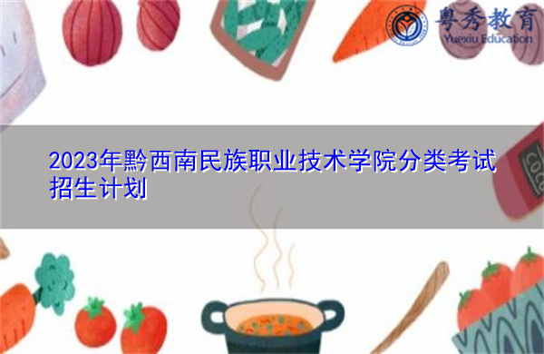 2023年黔西南民族职业技术学院分类考试招生计划