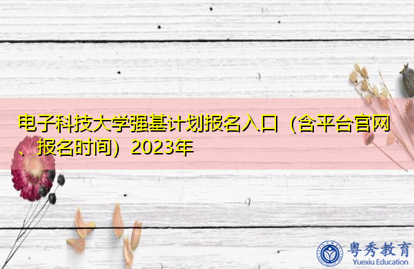 电子科技大学强基计划报名入口(含平台官网、报名时间)2023年 电子科技大学强基计划报名入口(含平台官网、报名时间)2023年