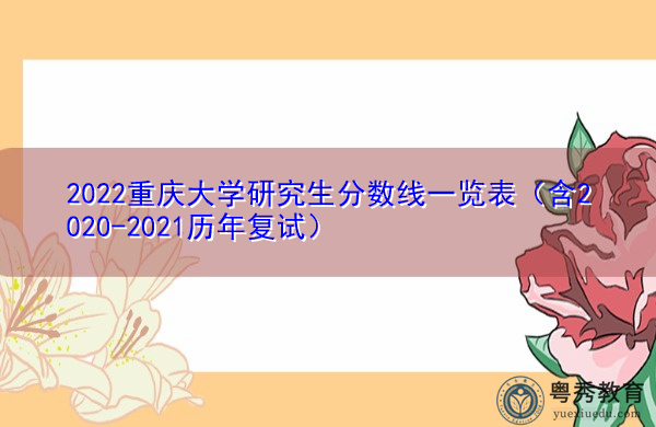 2022重庆大学研究生分数线一览表（含2020-2021历年复试）