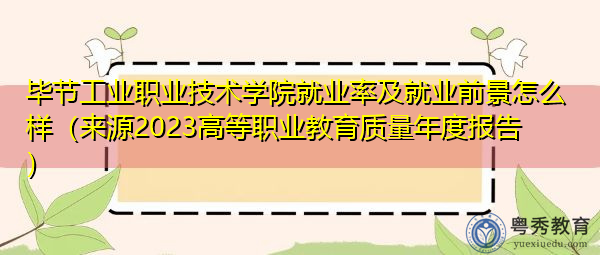 毕节工业职业技术学院就业率及就业前景怎么样（来源2023高等职业教育质量年度报告）