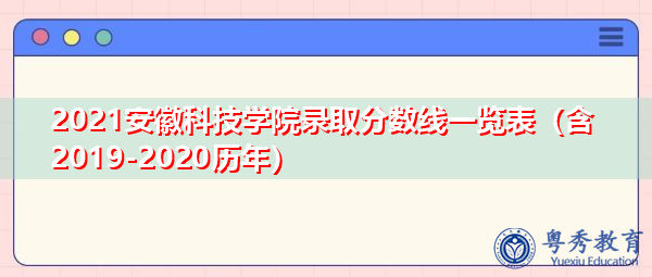 2021安徽科技学院录取分数线一览表（含2019-2020历年）