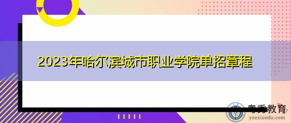 2023年哈尔滨城市职业学院单招章程 2023年哈尔滨城市职业学院单招章程