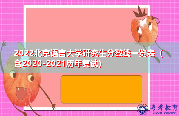 2022北京语言大学研究生分数线一览表（含2020-2021历年复试）