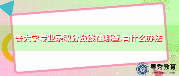各大学专业录取分数线在哪查,有什么办法
