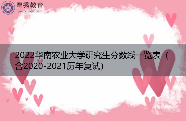 2022华南农业大学研究生分数线一览表（含2020-2021历年复试）